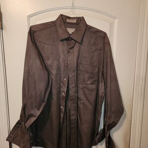 Hathaway Classic Sterling Pinpoint dress French Cuff shirt Grey